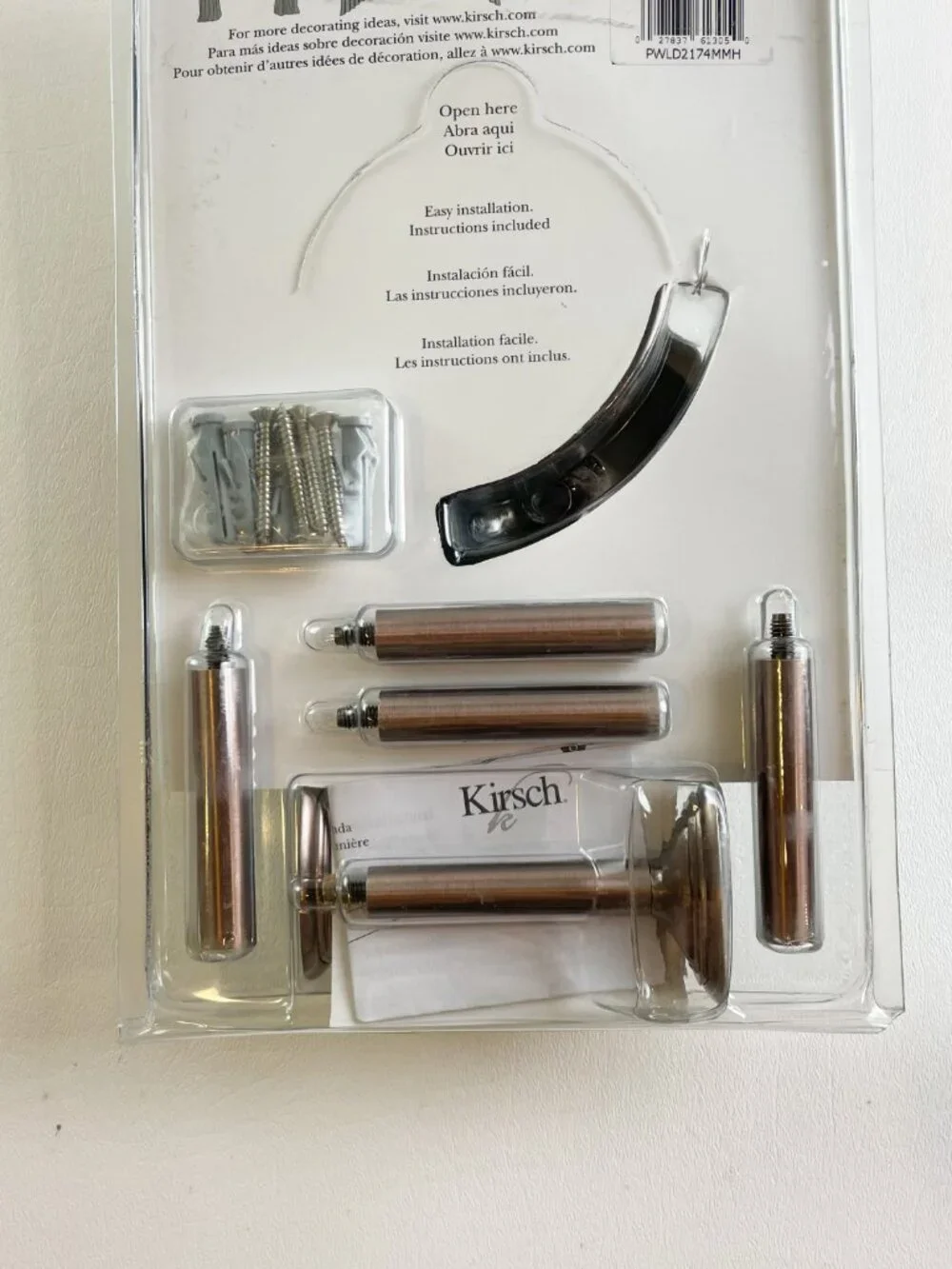 Kirsch Medallion Holdbacks Brushed Copper 2 Pairs K34